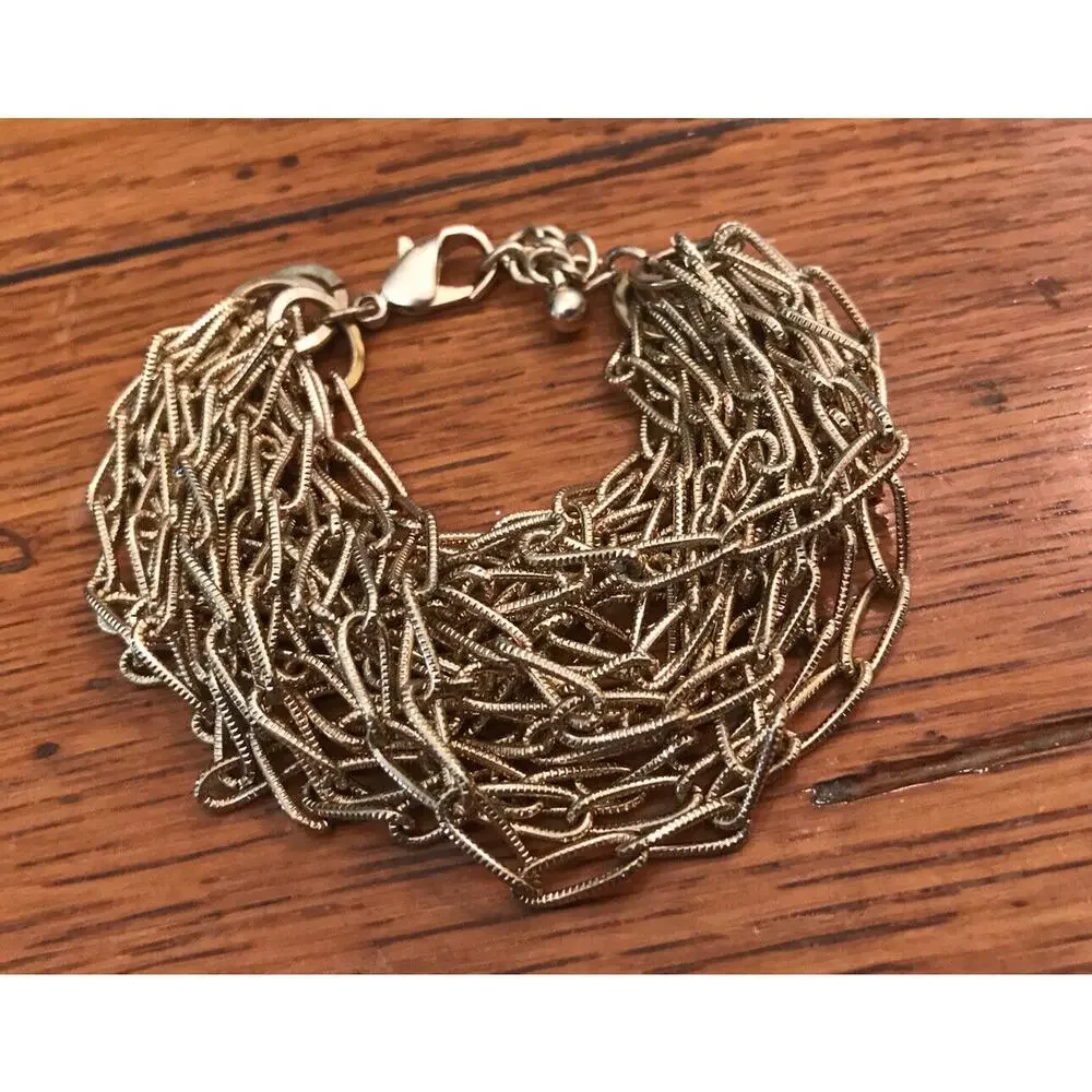 Multi-Strand Gold-Tone Link Adjustable 6'-7 1/2